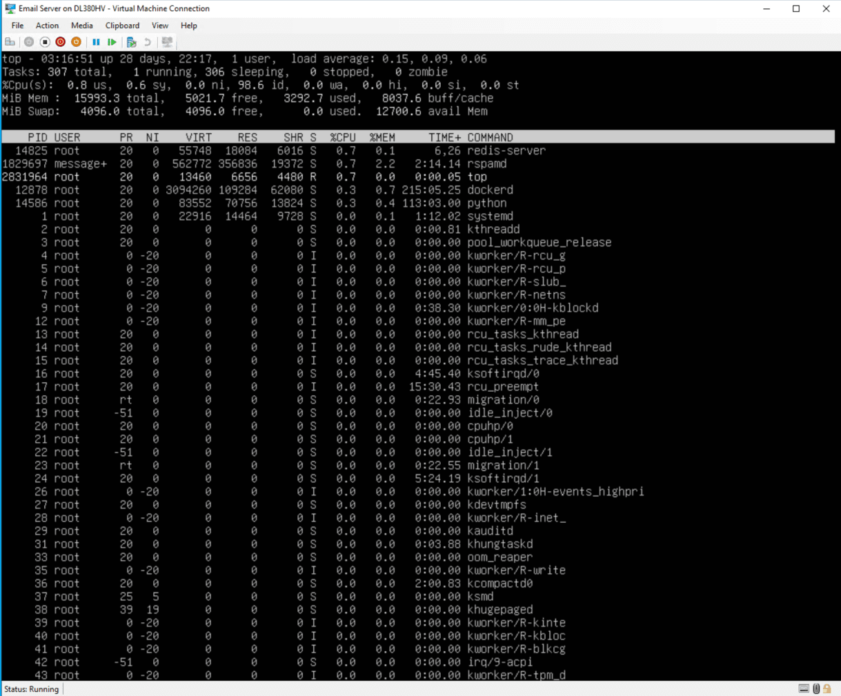 Ubuntu Server running Mailcow