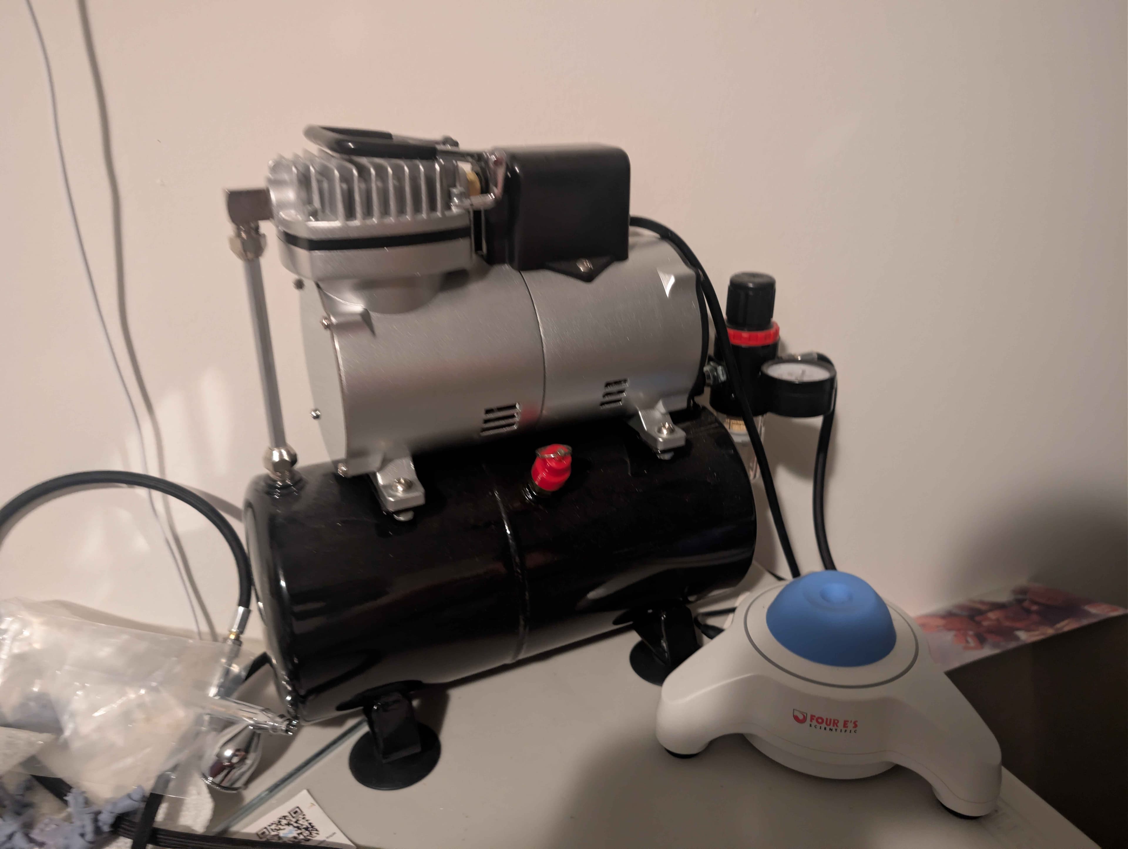Air Brush Compressor and a Vortex Mixer