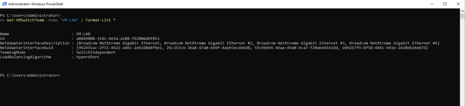 My Hyper-V teams 4 NICs together for redundancy. The team also avoids speed bottlenecks if I upgrade my internal network to 2.5G or faster in the future.