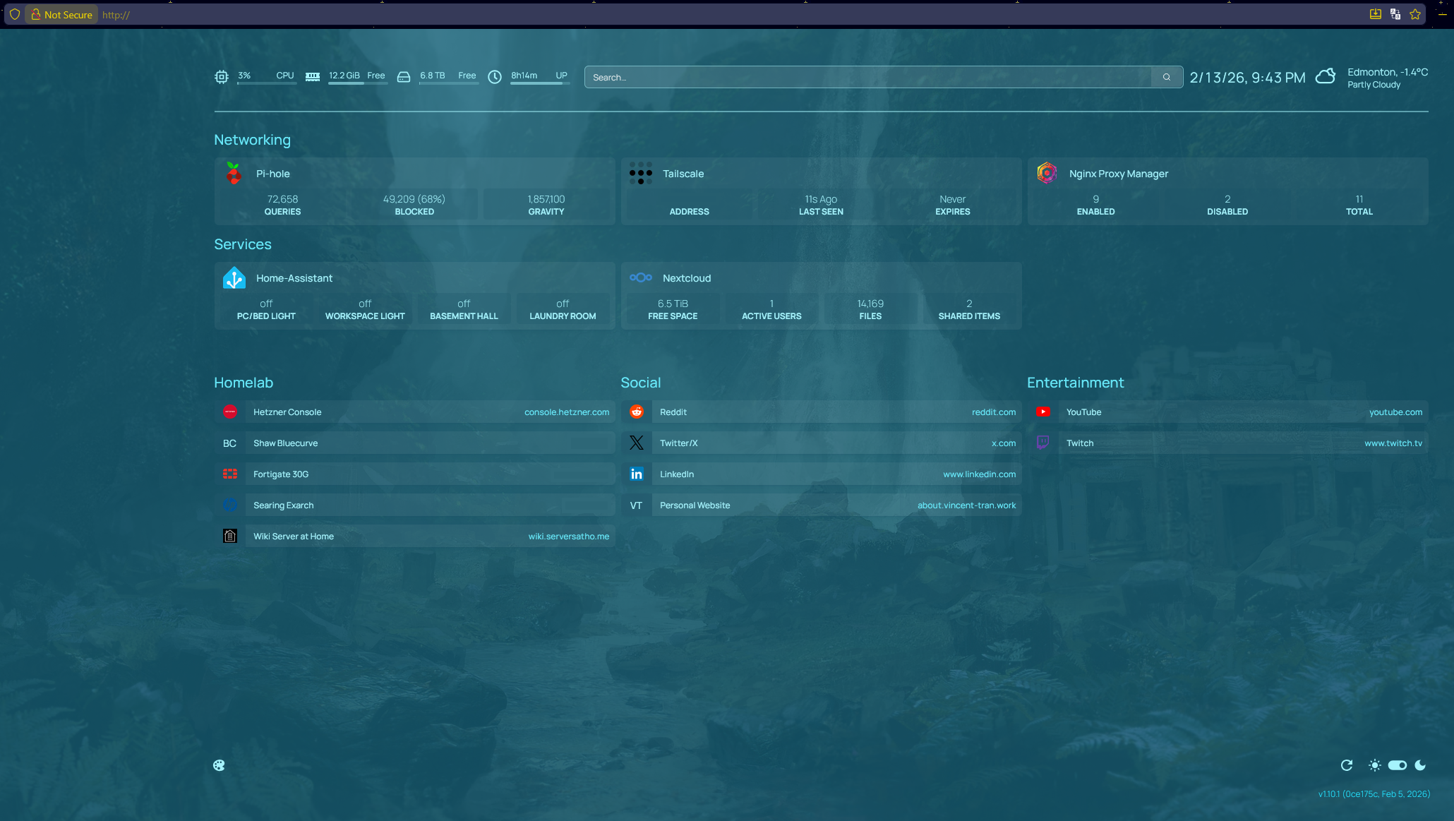 As my homelab grows the need for a central dashboard became paramount